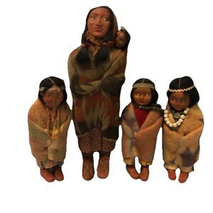 VTG Lot 4 Skookum Dolls Bully Good Indian Native American mother/children